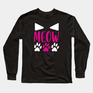 Meow Funny Cat Gift Long Sleeve T-Shirt